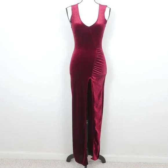 red velvet fashion nova dress Mildred Velvet Maxi Dress